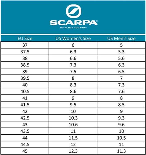 scarpa climbing shoes sizing